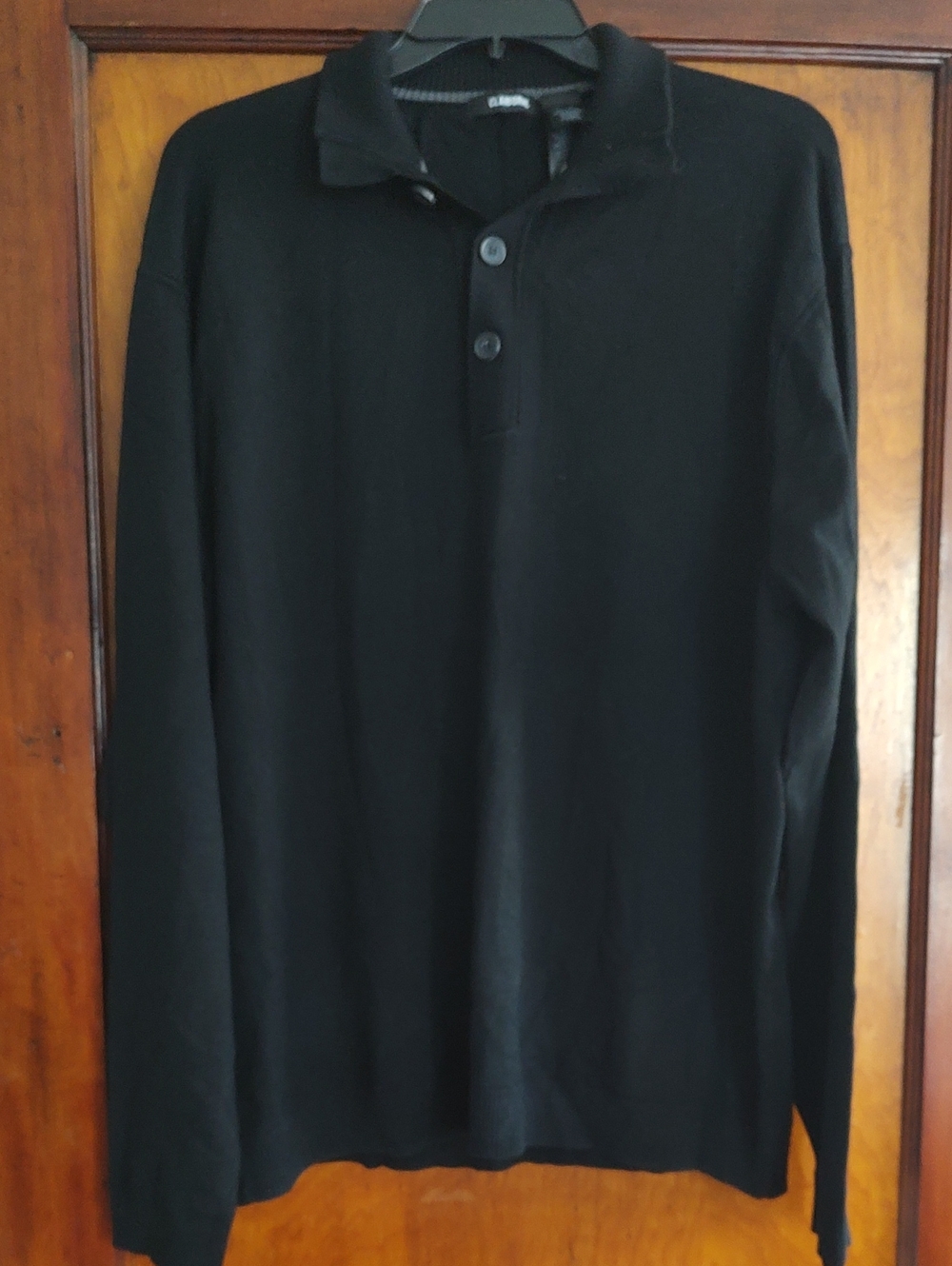 Claiborne Black Long Sleeve Polo Sweater